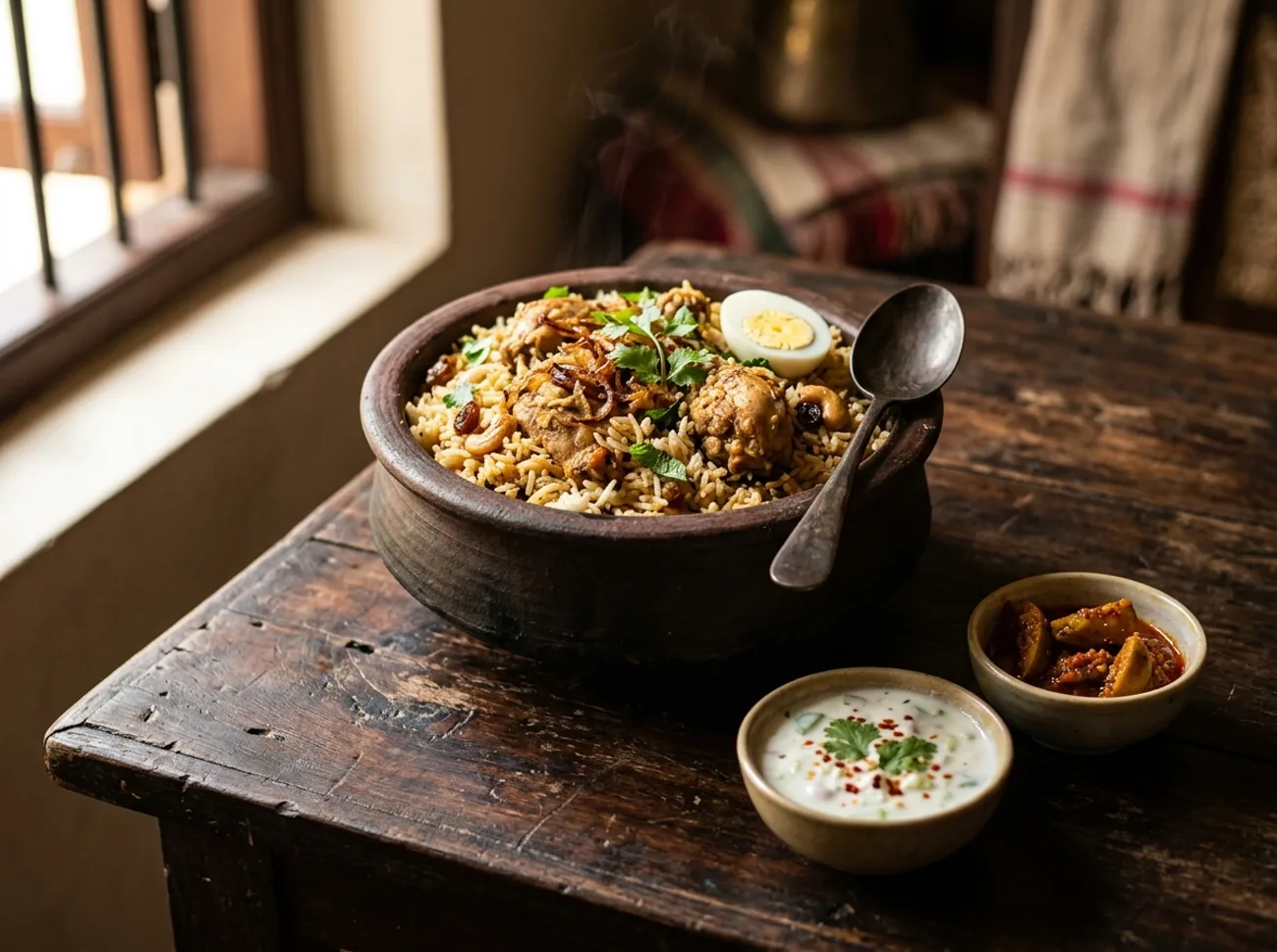 Dum biryani opened at the table at Kalavara