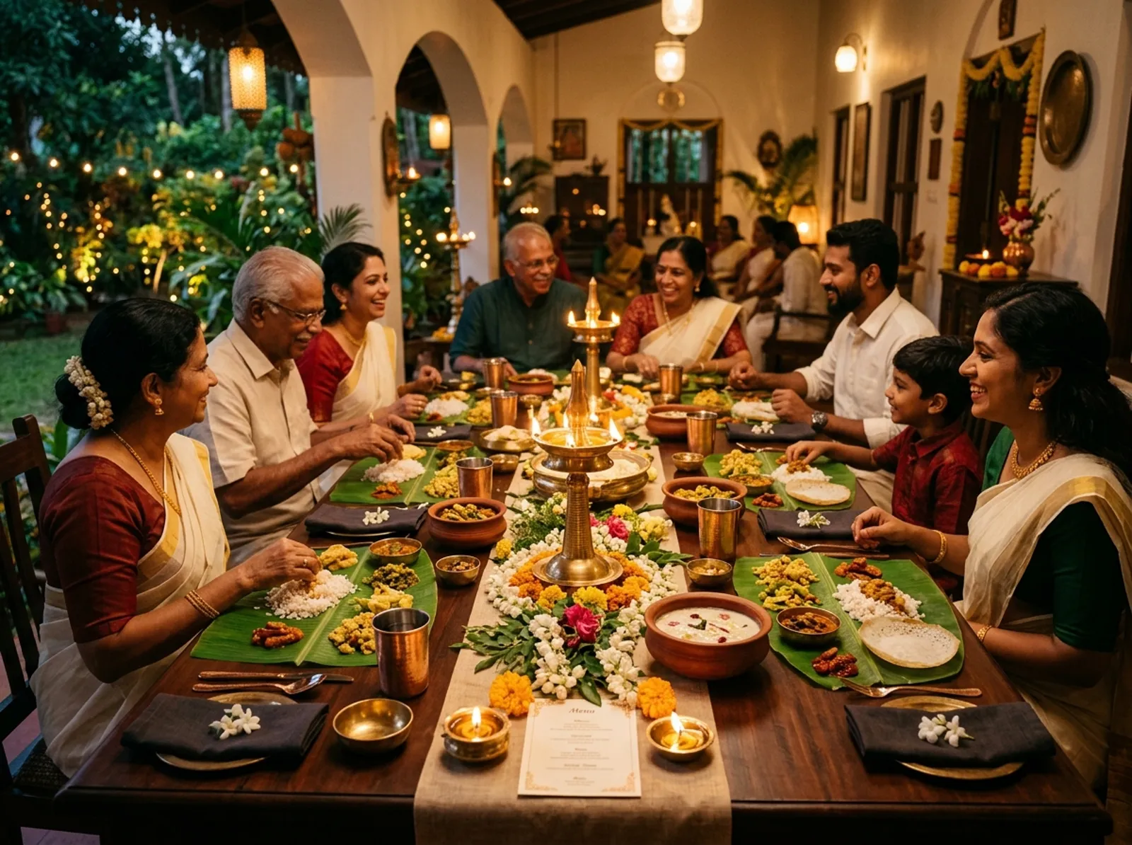 Families dining together in the main room at Kalavara